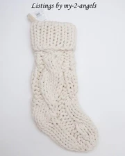 NEW Pottery Barn IVORY COLOSSAL KNIT STOCKING chunky hand-knit NO MONO NO NAME