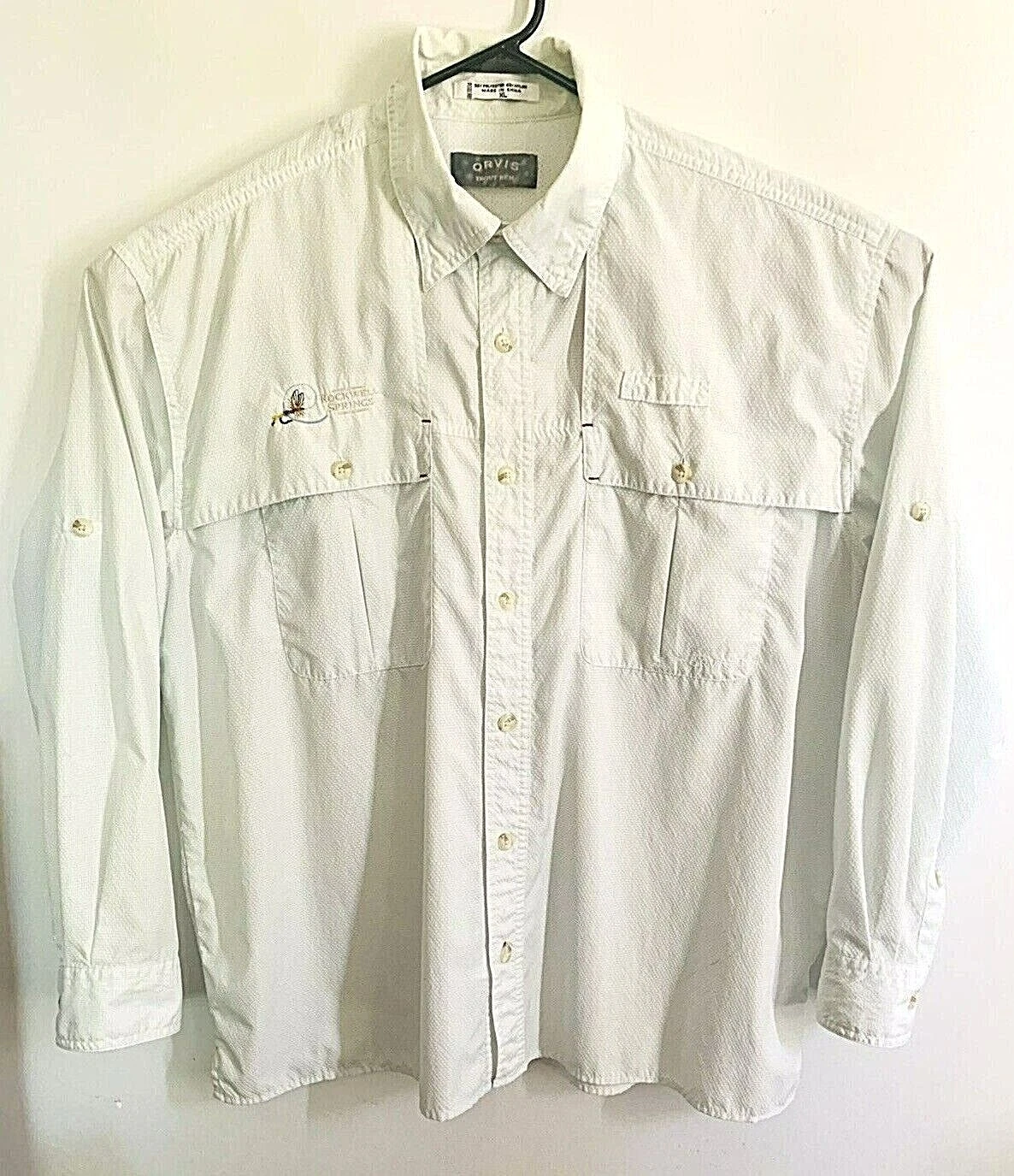 Orvis Trout Bum Men XL-XXL Vented Fishing Outdoor Shirt Roll Tab Sleeve Pockets