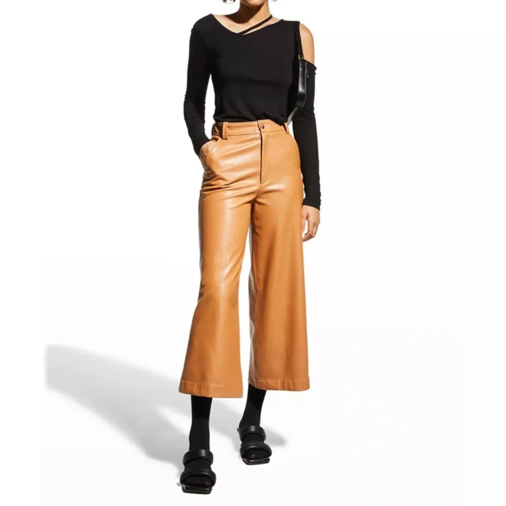 A.L.C. Wiles Wide Leg Crop Culotte Faux Leather Pants