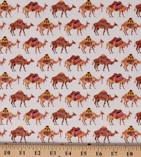 Cotton Camels Travelling Animals Moroccan Nights Fabric Print BTY D375.53