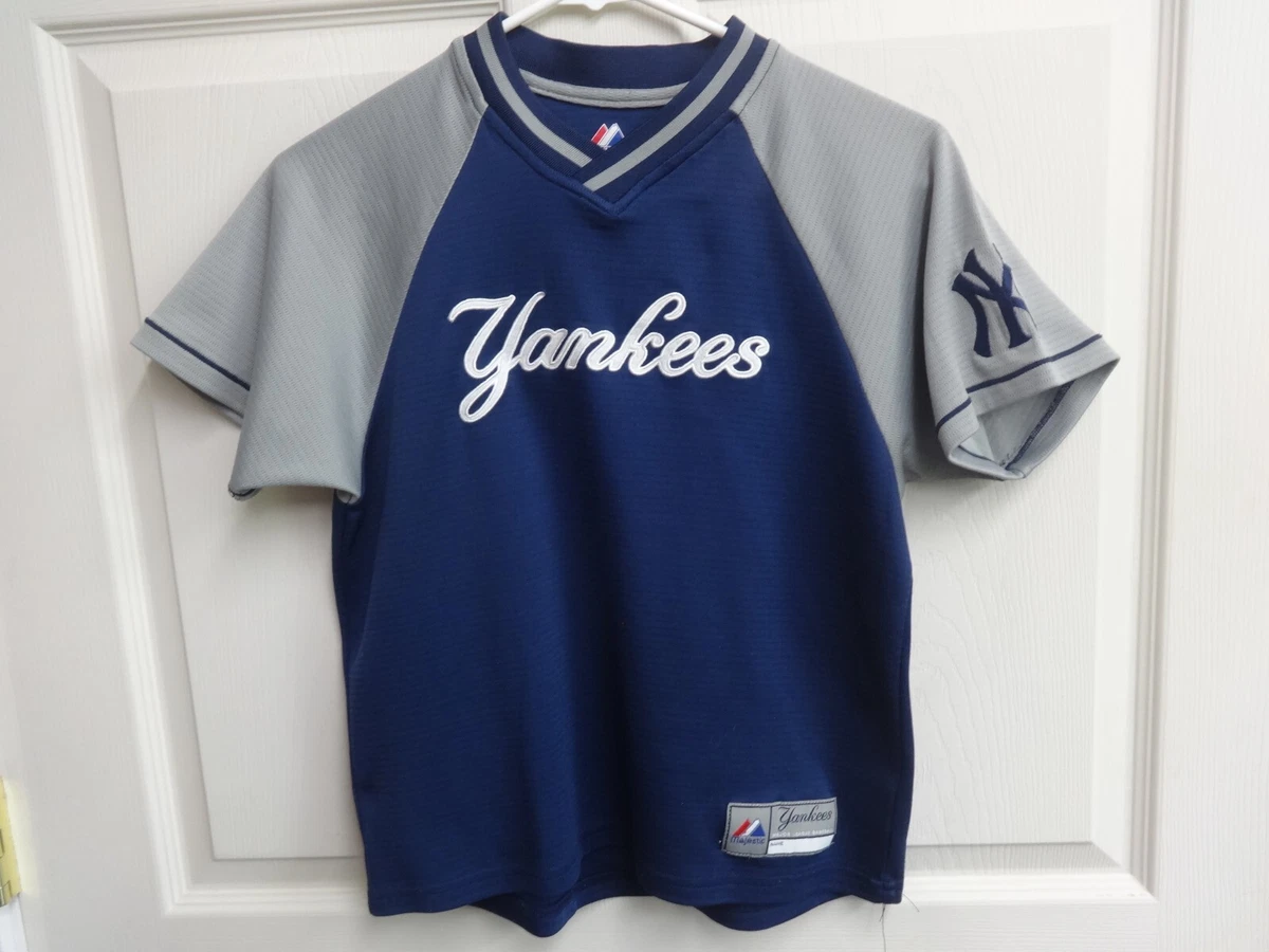 Vintage MLB Majestic New York Yankees Baseball Pullover Sewn Jersey Youth M