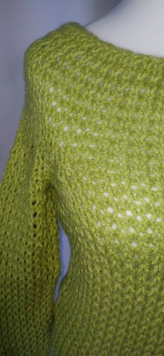 DKNY NWT Mohair Wool Chunky Knit SWEATER TOP Lime Green P XS S NEW - Picture 13 of 24