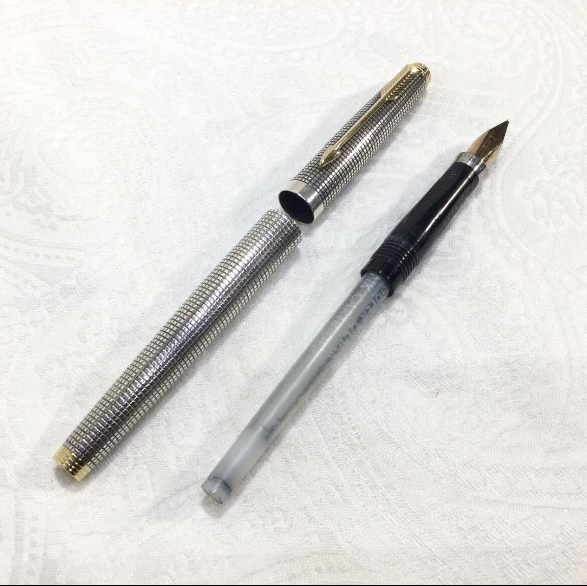 筆記具 PARKER 75 STERING SILVER CISELE 14K XF Parker 75 Cisele Sterling Silver Ballpoint Pen FREE SHIPPING