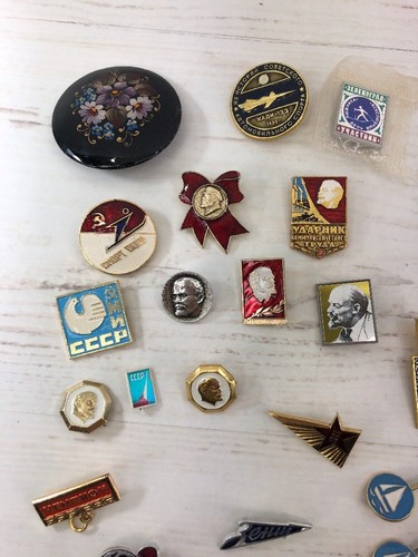 Lot USSR Moscow CCCP Lenin Pin Medal Badge Peace Signed Vintage - Picture 2 of 12