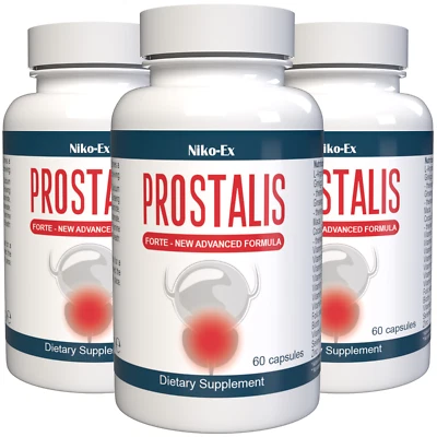NIKO-EX 3x Prostalis Forte 180 Kaps - Männer Vital-Komplex Maca & Zink - Spar-Vorrat