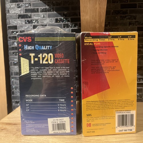 Blank VHS Video Tapes 6 Hour T-120 Lot of 7 High Grade Brand New Sealed Kodak - Picture 7 of 10