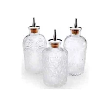 Mercer Culinary M37195 Barfly Retro Style 3 Piece Glass Bitter Bottle Set