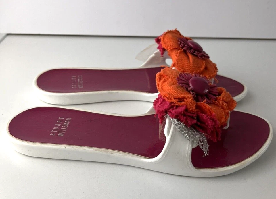 Stuart Weitzman Floral Fabric Flower & Rubber Flip Flop Sandal Women's Size 7 - image 4 of 4