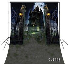 Halloween Ghost Castle Backdrop Graveyard Gate Background Photography Studio