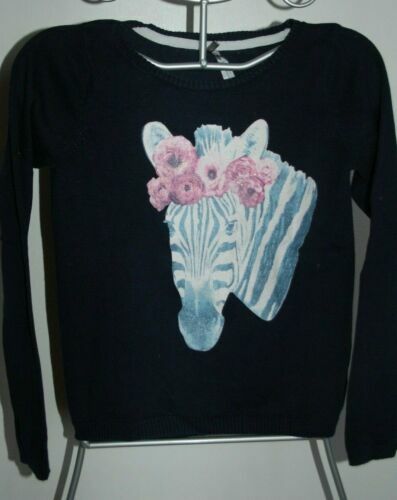 Pull Enfant Tricoté Main - Pour Fille 8 Ans, Rouge Carmin, 100% Laine, Occasion Très Bon état