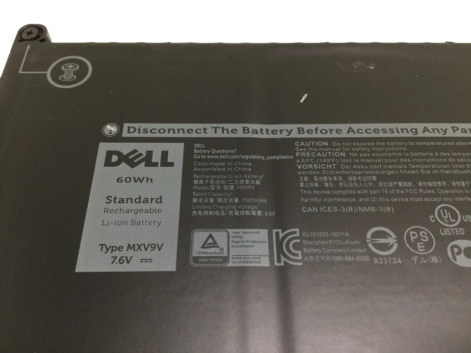 Genuine Dell LATITUDE 7300 7400 Battery 7.6V 60Wh 5VC2M N2K62 Type MXV9V - Image 3 of 3