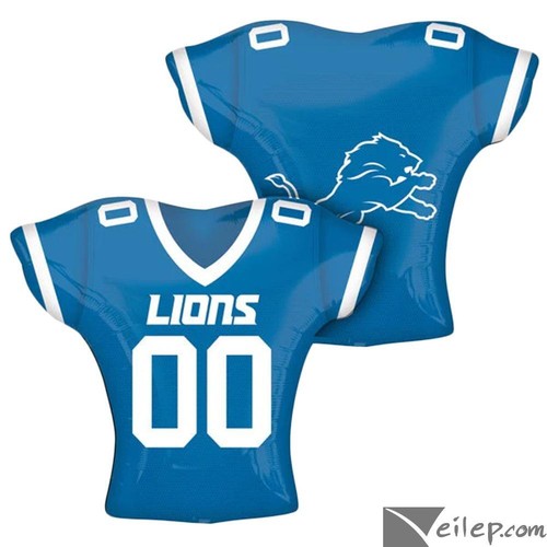 Anagram Detriot Lions Football Jersey Super Shape Foil Balloon, 26", Blue White - Picture 1 of 2