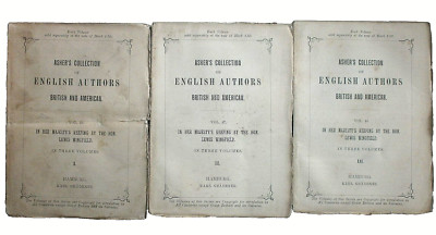 Asher´s Collection of English Authors in 3 Volumes , nicht aufgeschnitten
