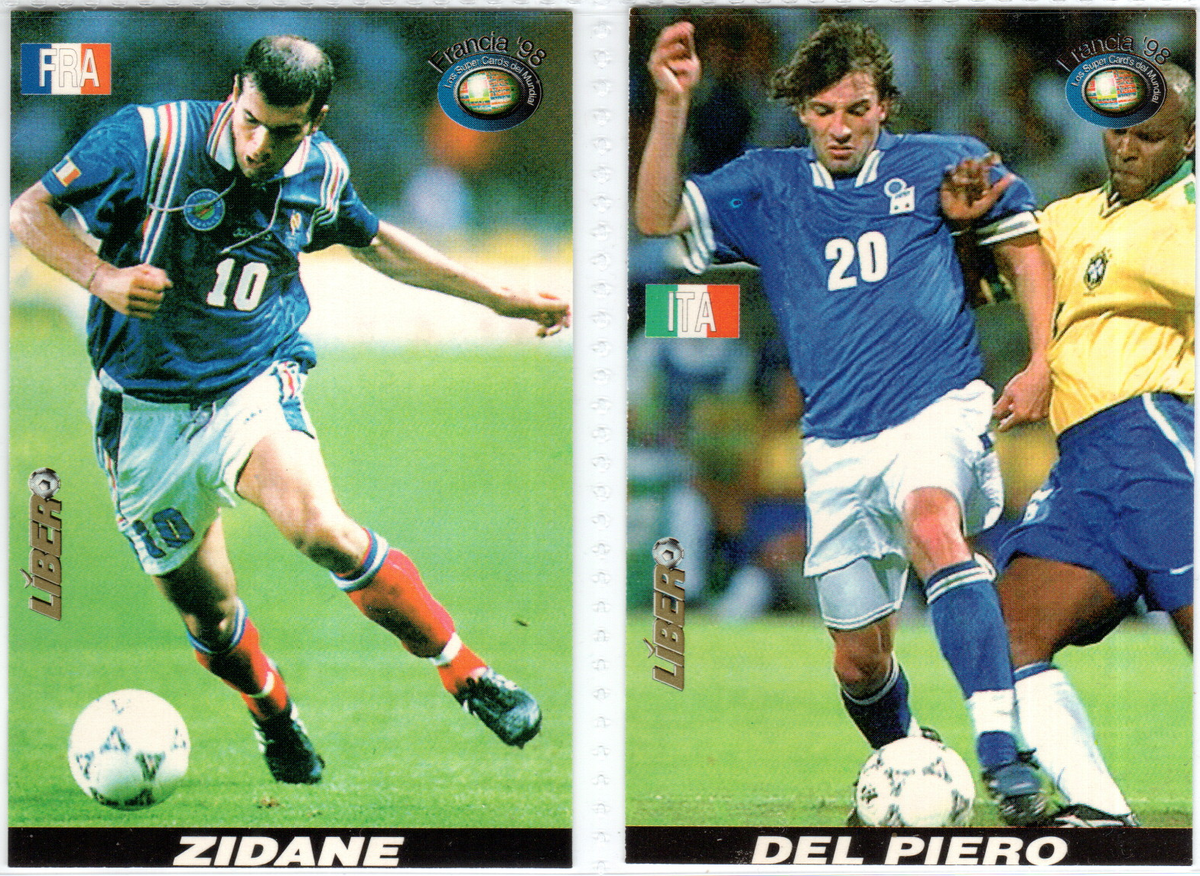 ジダン　ベッカム　デル・ピエロ ZIDANE & DEL PIERO - FIFA WORLD CUP FRANCE 98 CARDS - PERU, YEAR