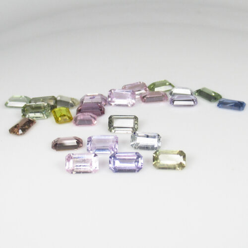 7.18 Ct Natural Top Luster 23 Multi-Color Sapphire Beautiful Emerald Cut-A4594