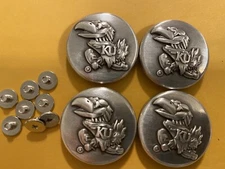 Lot Of 4 University of Kansas Jayhawks Conchos With Screws 1” Wide