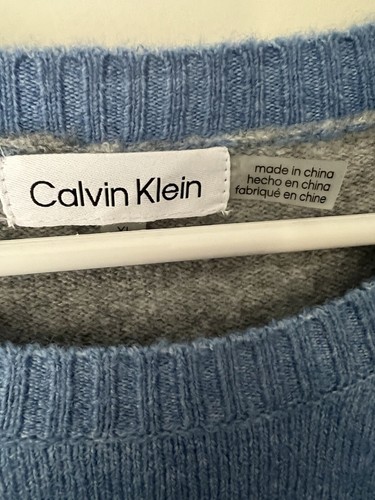 Calvin Klein Soft Men’s Sweater Size Blue Gray Size XL Pullover Crewneck - Picture 6 of 9