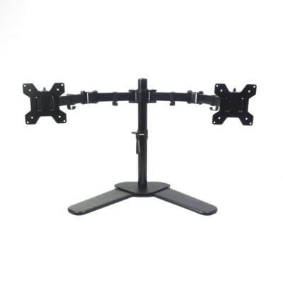 Dual Monitor Desk Stand Fits 13'' to 27''Screen Adjustable Bracket VESA 75-100mm