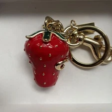 COACH Strawberry KeyChain Bag Charm Resin and Metal