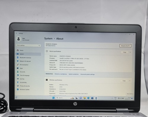 HP Probook 650 G3 Intel Corei5-7200U @2.70GHz 20GB RAM 512GB SSD 15.6" Win11 Pro - Picture 11 of 11