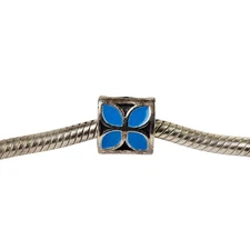 Pandora 925 Sterling Silver Four Petal Blue Flower Charm 790437EN01 RETIRED