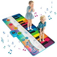 6 FT Floor Piano Mat Giant Piano Keyboard Dance Mat w/24 Keys for 3 Years Old