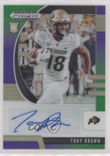 2020 Panini Prizm Draft Picks Rookies Purple & Green 111/199 Tony Brown Auto fz4