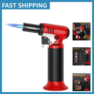 Professional Butane Torch with Adjustable Flame and Easy Fuel Gauge   1350°C Max