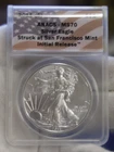 2011 S US Silver Eagle $1  ANACS MS70 Initial Release Flag Label