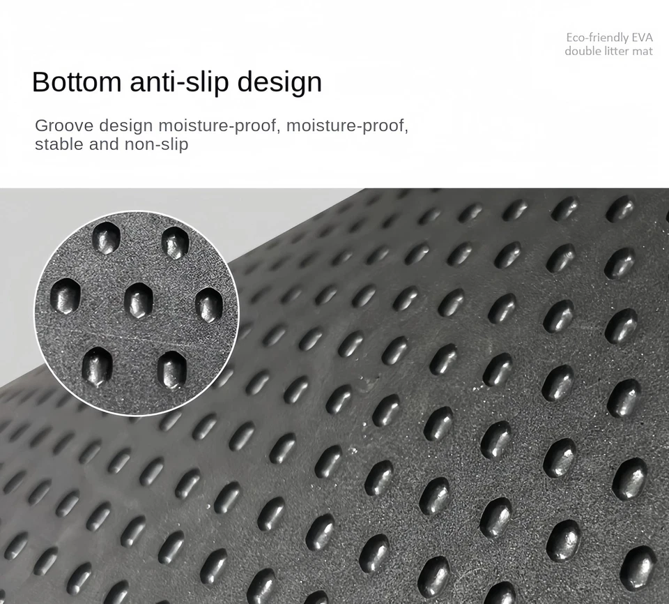 Alfombra de arena para gatos EVA grande doble capa impermeable para mascotas caja de inodoro alfombra almohadilla Foto 3 de 4