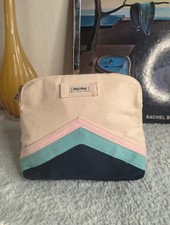 Miu Miu Parfums Denim Chevron Zippered Cosmetic Pouch