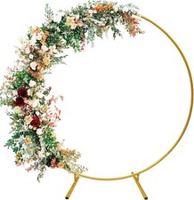 Golden Metal Round Balloons Arch Stand 2m Size Circle Balloon Ring Arch Kit