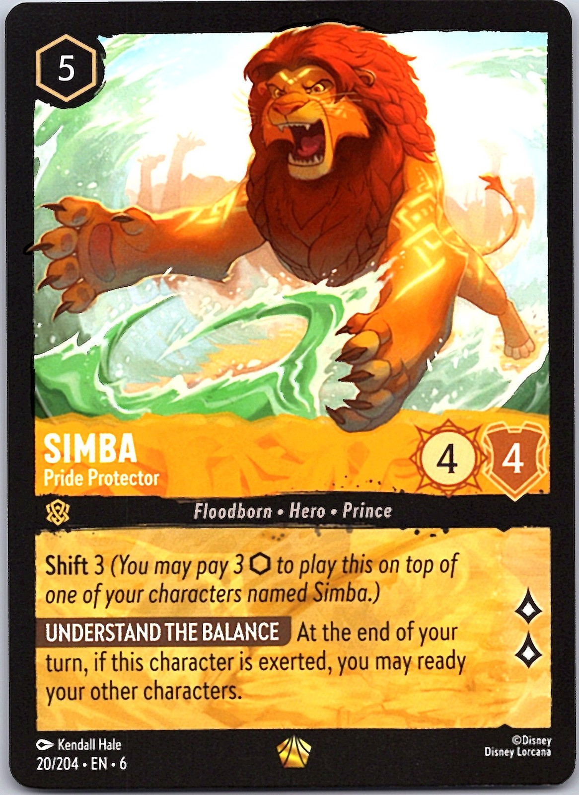 Simba | Pride Protector ( Normal) 20/204 Azurite Sea Lorcana NM