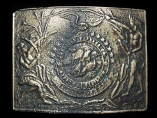LL03123 VINTAGE  AMERICAN EXPRESS CO INDIAN TERR  SOLID BRASS FANTASY BUCKLE
