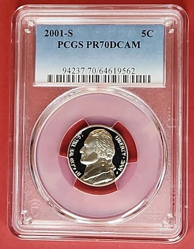 2001-S Jefferson Nickel Proof — photo from the most recent tracked eBay sale