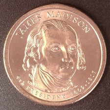 2007-P JAMES MADISON Presidential Coin $1 Dollar 4th President 1809-1817 BU