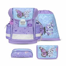 Belmil Classy Schulranzen-Set 4-tlg. - PURPLE BLUE BUTTERFLY