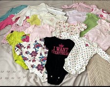 Baby Girl Bodysuits Lot of 18 Pieces 6-18 Months Variety Brands Carters Misc.
