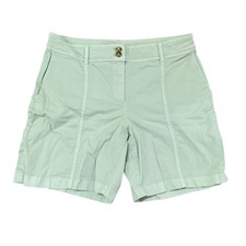 J.Jill Women's 8 Light Green Cotton Blend Casual Chino Shorts C0886