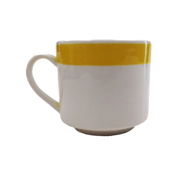 Table Lite Walker China Coffee Tea Cup Restaurant Ware Yellow Stripe Vintage USA