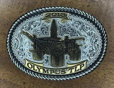 Gist Silversmith 2013 Olympus TLP 3.75” Made In USA Belt Buckle