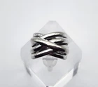 Ross Simons VIntage Sterling Silver Modernist Crisscross Wide Band Ring Size 6