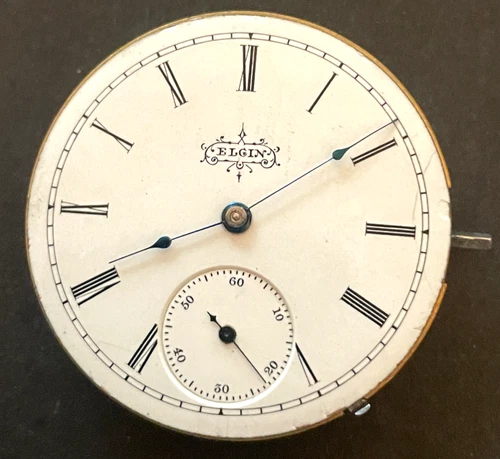 Antique 1892 Elgin Grade 94 Pocket Watch Movement Parts/Repair 6s 11 Jewels