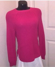 Lauren Ralph Lauren Pink Cotton Knit Pullover Sweater Crew Neck Long Sleeve S