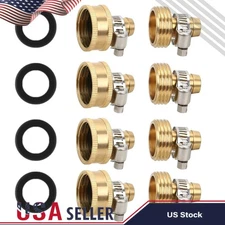 4 PACK 1/2"Garden Brass Hose Mender End Repair Kit Hose Connector Male Female US