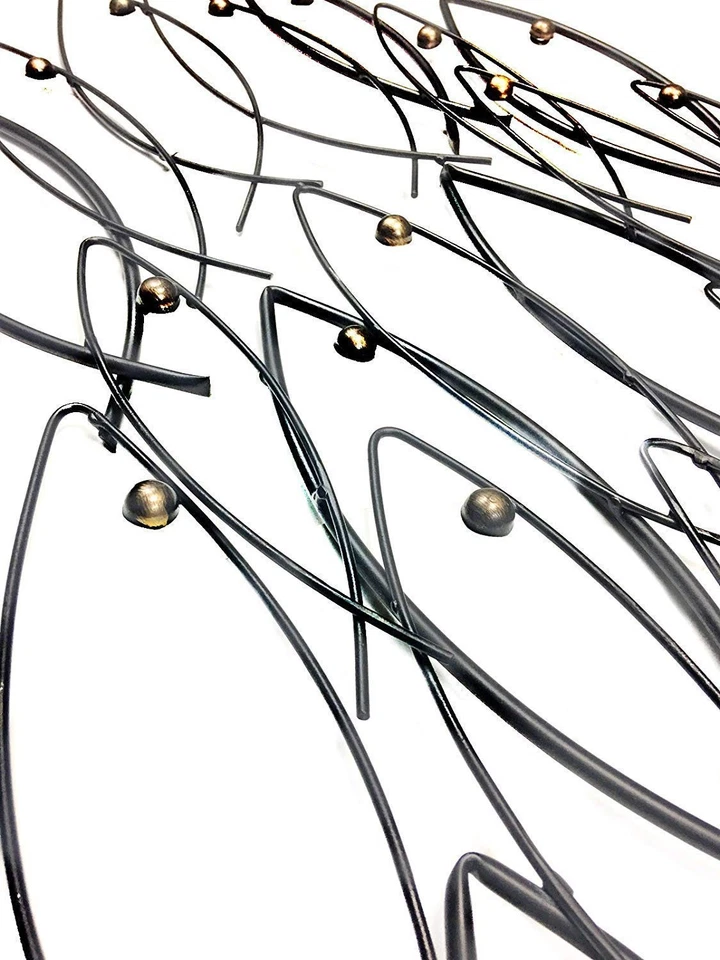 Arte de pared de metal Escuela de peces 22014 grande 40 pulgadas único náutico abstracto mo... Foto 4 de 4