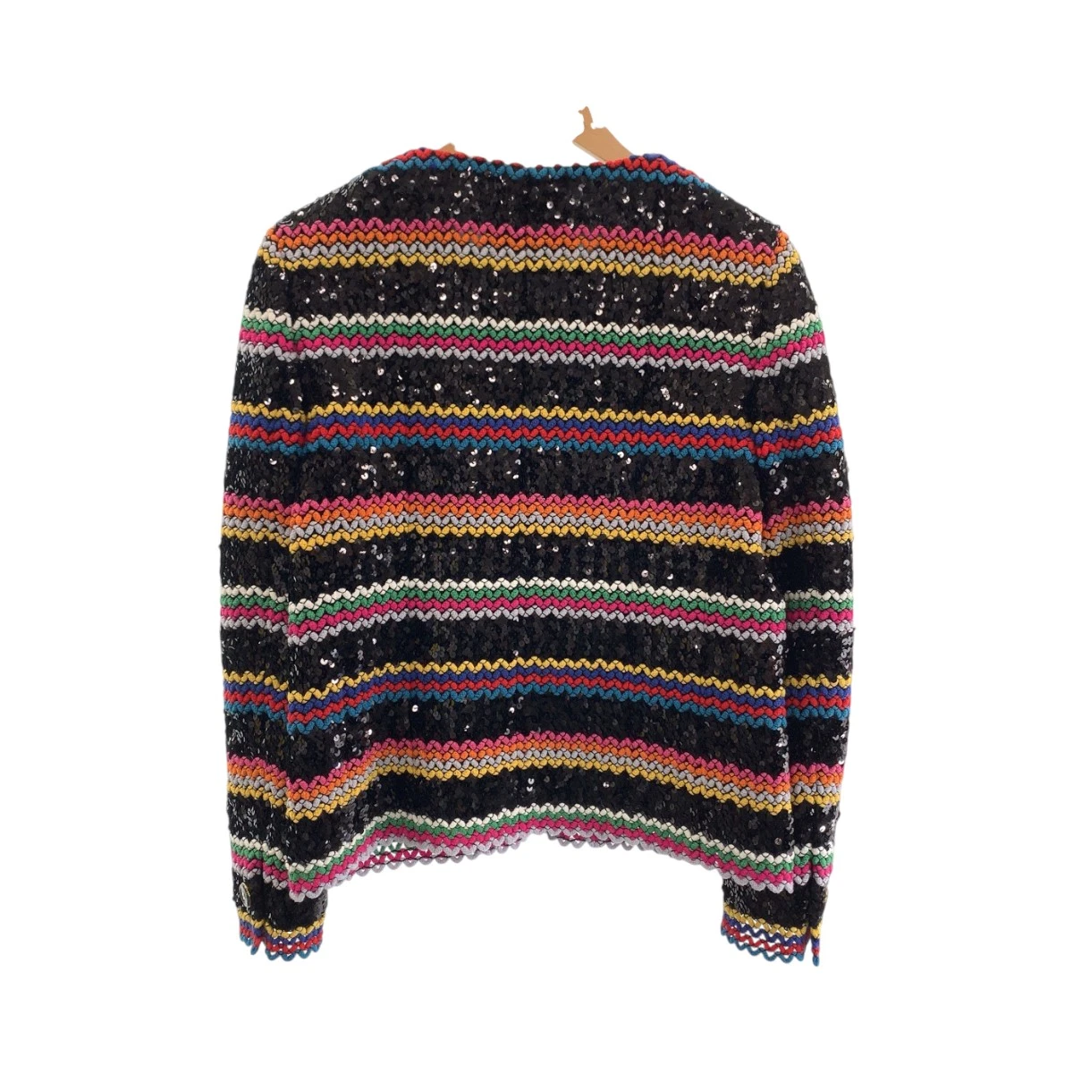 CHANEL Collection linea paillettes P72607V64263 giacca cardigan senza colletto Multicolore