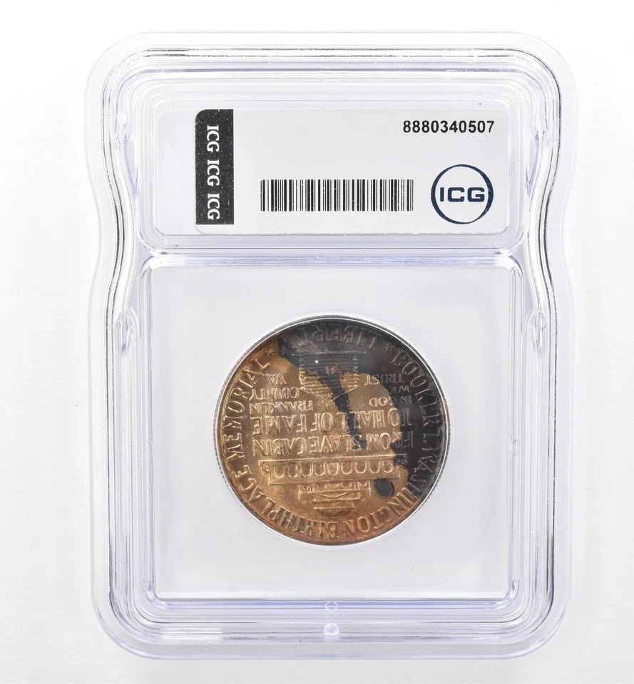 1946 Booker T Washington Commemorative Half Dollar MS66 ICG Beautiful Tone *7399 - Image 2 of 3