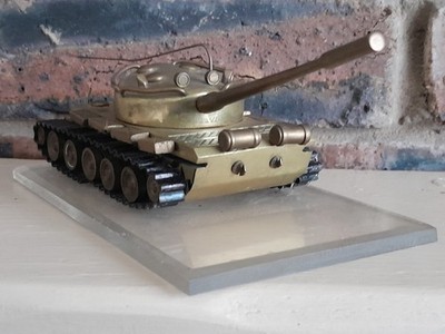 VINTAGE MESSING TANK T-55 SAMMLER SCHREIBTISCH BÜRO WOHNDEKO UNIKAT KUNST