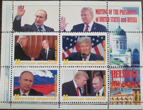 Briefmarken 2018 USA Russland Treffen Präsident Trump Putin Südossetien Finnland - Bild 1 von 2